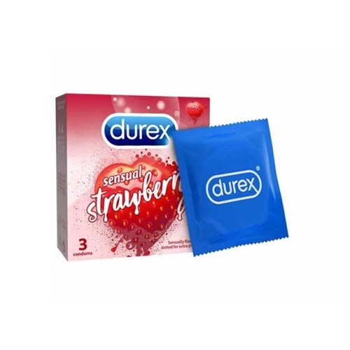 Bao cao su Durex Sensual Strawberry 3 chiếc/ hộp