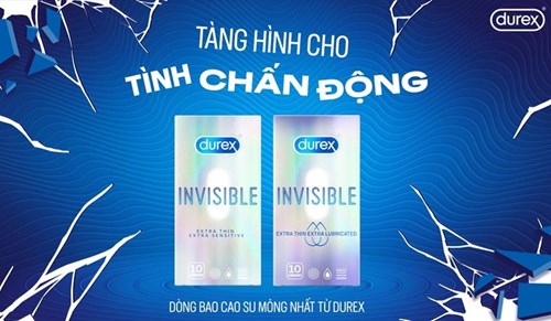 Bao cao su Durex Invisible Extra Thin Extra Lubricated 10 chiếc/ hộp