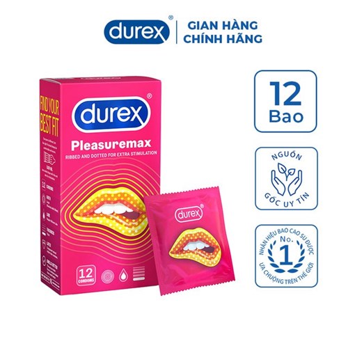 Bao cao su Durex Pleasuremax 12 chiếc/ hộp