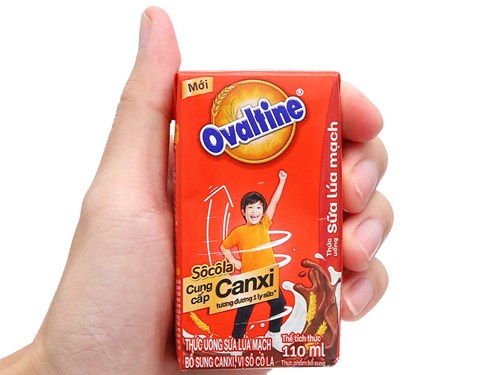 Thùng 48 hộp sữa lúa mạch vị socola Ovaltine bổ sung X2 canxi 110ml