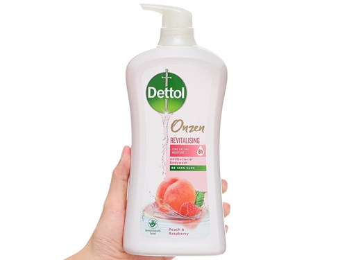Sữa tắm Dettol Onzen kháng khuẩn và dưỡng da hương đào và phúc bồn tử 950g