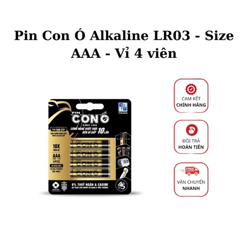 Pin AAA Con Ó Alkaline LR03 - Vỉ 4 viên