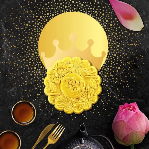 Bánh Trung Thu Kinh Đô Trăng Vàng Black Gold - Hộp 2 Bánh x 160g x Trà Ô Long x Thiệp 3D