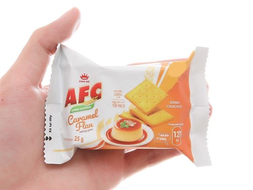 Bánh quy cracker AFC dinh dưỡng - Vị caramel flan mỏng giòn 261,6gr