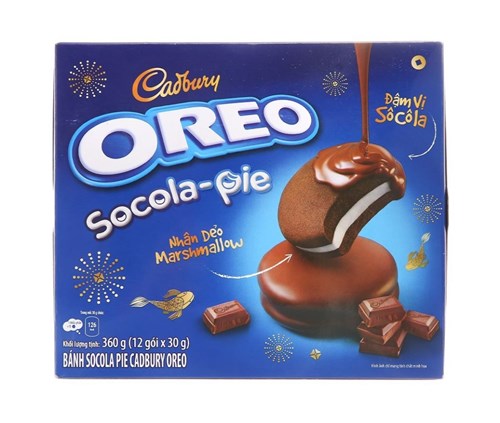 Bánh Cadbury Oreo Socola Pie vị vani 360g/ hộp