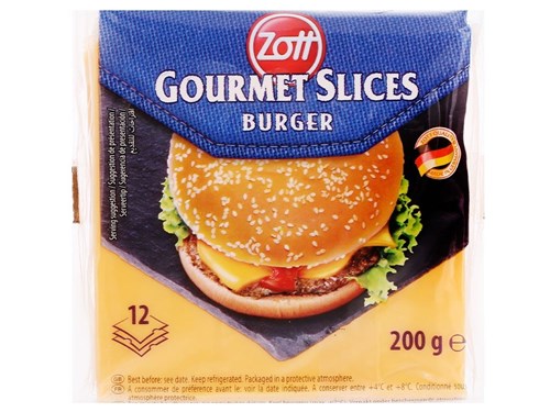 Phô mai lát Burger Zott gói 200g/ 12 lát