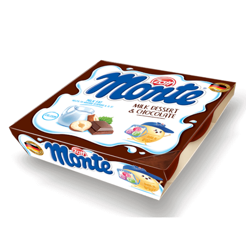 Váng sữa Zott Monte hương sô cô la 55g x 4 hộp/ vỉ