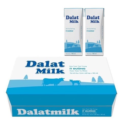 Thùng 48 hộp sữa tươi tiệt trùng Dalatmilk 180ml - Hàng chính hãng, date xa