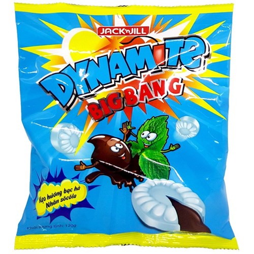 1 thùng kẹo Dynamite Bigbang hương bạc hà nhân socola 120g x 24 gói/ thùng - Hàng chính hãng