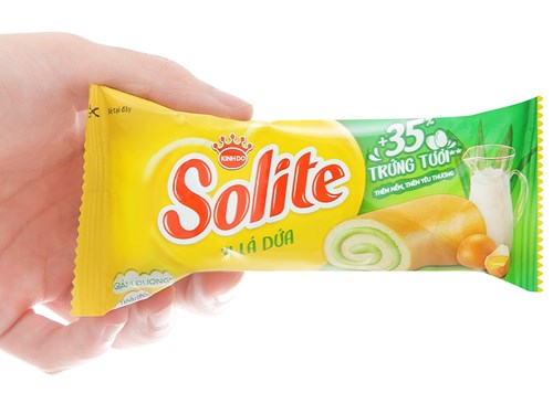 Bánh bông lan cuộn kem Solite vị lá dứa 360g/ hộp