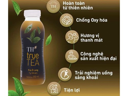 Thùng 24 chai nước trà ô long tự nhiên TH True Tea 350ml/ chai