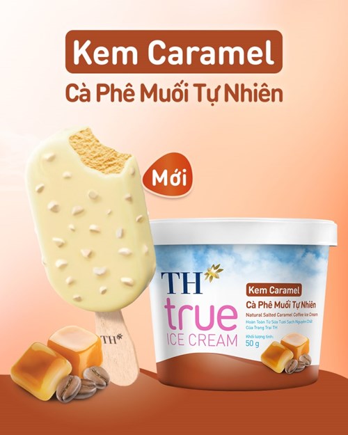 Kem hộp TH True Ice Cream caramel cà phê muối tự nhiên 50g 