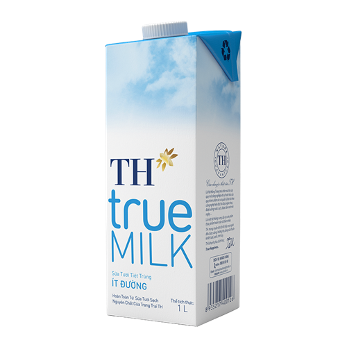 Thùng 12 hộp sữa tươi tiệt trùng TH True Milk 1L/ hộp ít đường