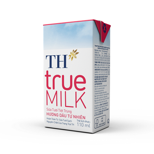 Thùng 48 hộp sữa tươi tiệt trùng TH True Milk 110ml hương dâu tự nhiên