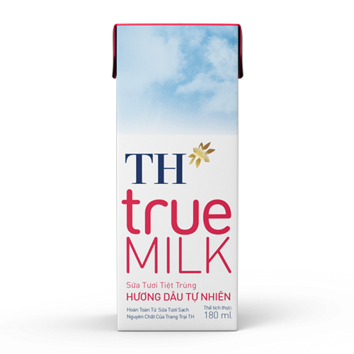 Thùng 48 hộp sữa tươi tiệt trùng TH True Milk 180ml hương dâu tự nhiên