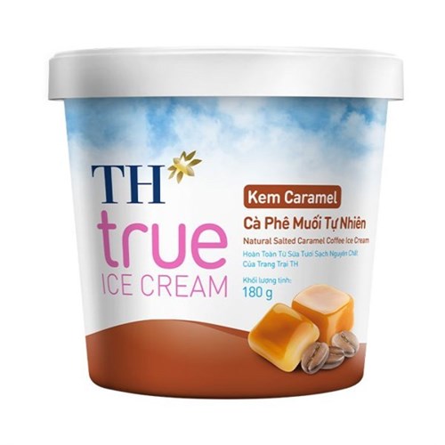 Kem hộp TH True Ice Cream caramel cà phê muối tự nhiên 180g