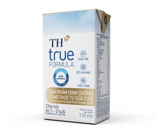 Thùng 24 hộp sản phẩm dinh dưỡng công thức cho trẻ từ 1 đến 2 tuổi TH true Formula 110ml