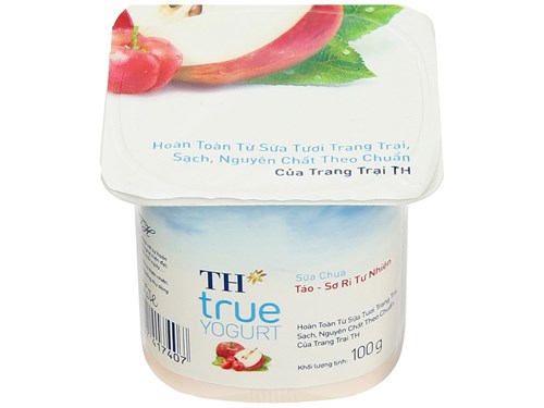 Thùng 48 hộp sữa chua ăn táo - sơ ri tự nhiên TH True Yogurt 100g