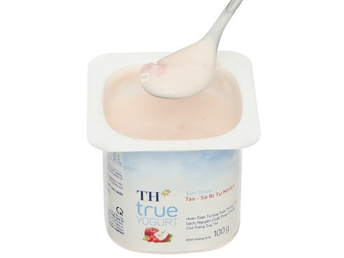 Thùng 48 hộp sữa chua ăn táo - sơ ri tự nhiên TH True Yogurt 100g