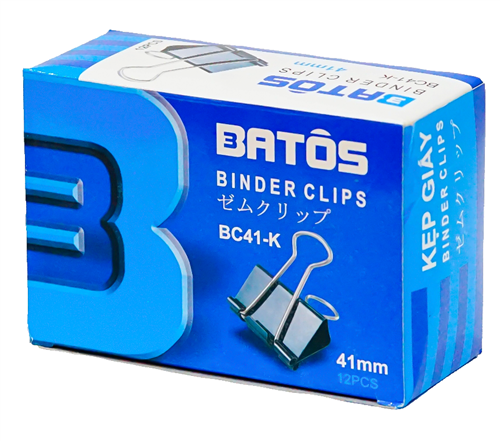 Kẹp sắt đen Batos nhiều cỡ - Set 5 hộp nhỏ (12chiếc/hộp)