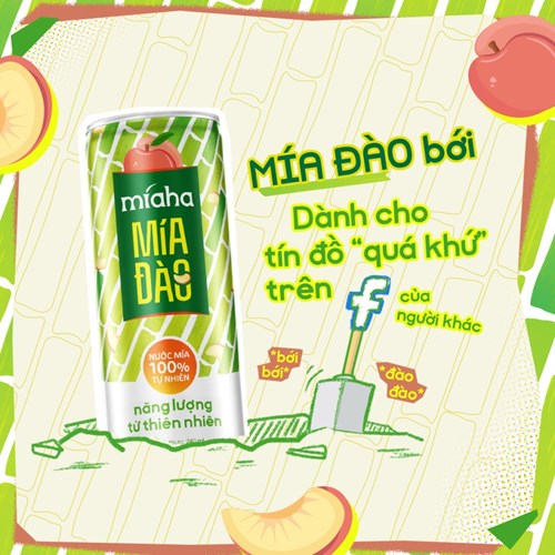 Thùng 24 lon nước mía đào tự nhiên MÍAHA 240ml