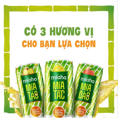 Thùng 24 lon nước mía đào tự nhiên MÍAHA 240ml