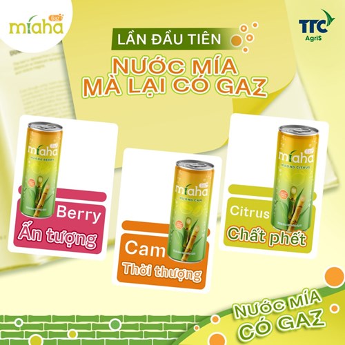 Thùng 24 lon nước mía có gaz Mia-Ha hương cam 240ml