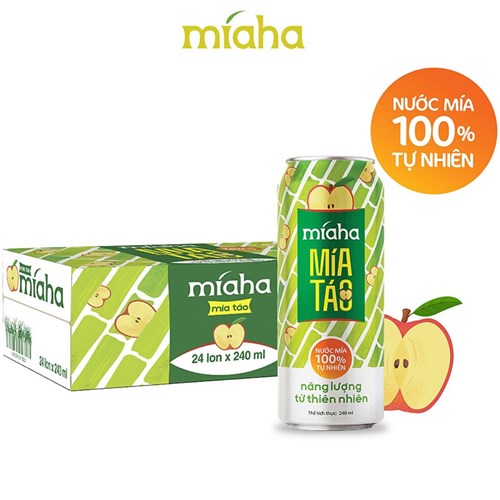 Thùng 24 lon nước mía táo MIAHA 240ml