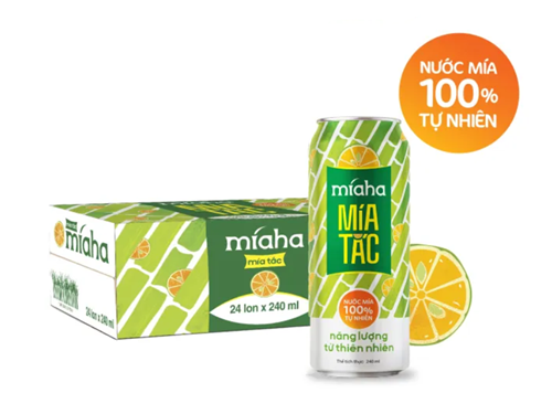 Thùng 24 lon nước mía tắc tự nhiên MIAHA 240ml