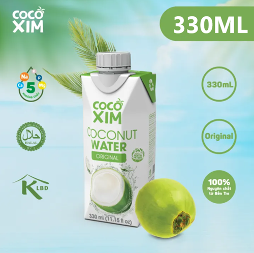 Thùng 12 hộp nước dừa Cocoxim xiêm xanh 330ml