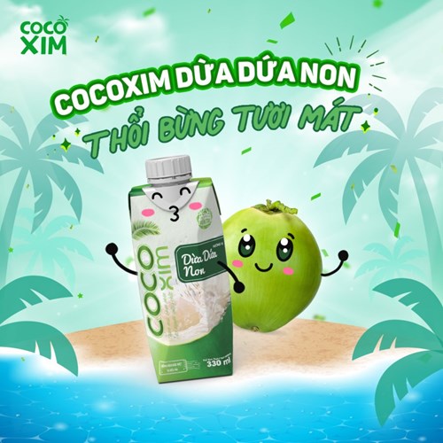 Thùng 24 hộp nước dừa Cocoxim dừa dứa non 330ml