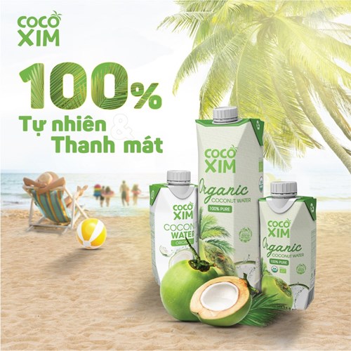 Thùng 12 hộp nước dừa Cocoxim Organic 330ml