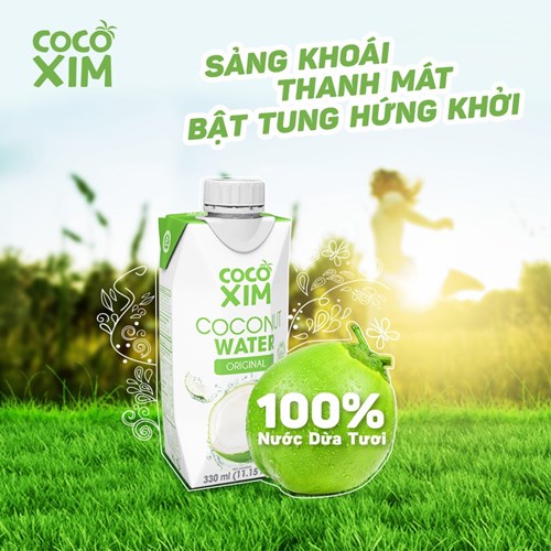 Thùng 12 hộp nước dừa Cocoxim Organic 330ml