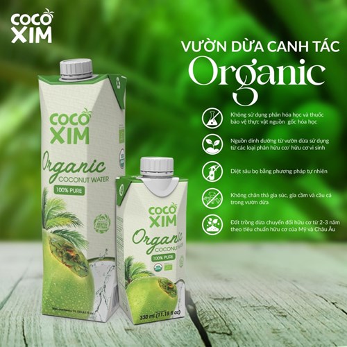 Thùng 12 hộp nước dừa Cocoxim Organic 330ml