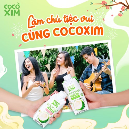 Thùng 12 hộp nước dừa Cocoxim xiêm xanh 330ml