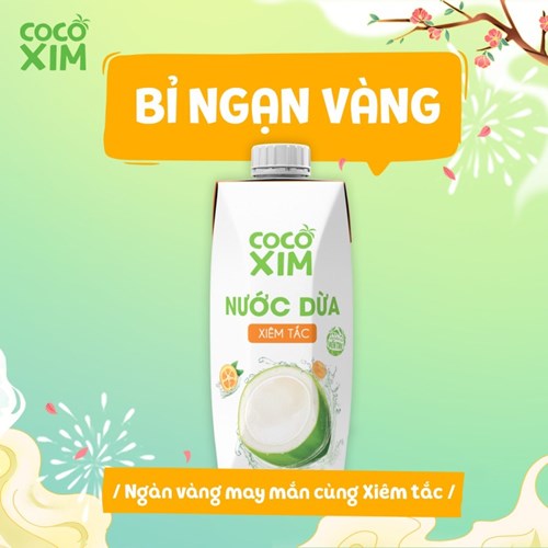 Thùng 12 hộp nước dừa Cocoxim xiêm tắc 330ml