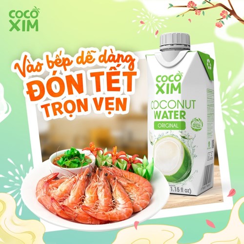 Thùng 12 hộp nước dừa Cocoxim xiêm xanh 330ml