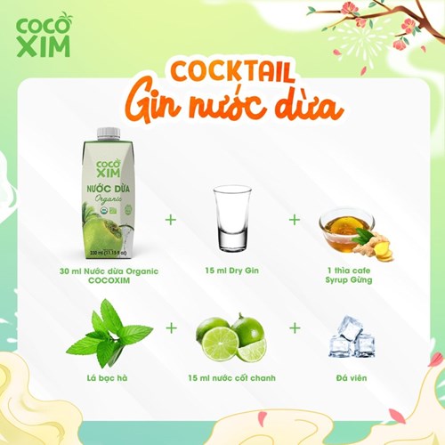 Thùng 12 hộp nước dừa Cocoxim Organic 330ml