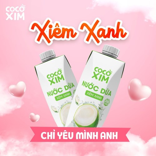 Thùng 12 hộp nước dừa Cocoxim xiêm xanh 330ml