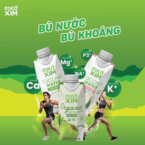 Thùng 12 hộp nước dừa Cocoxim Organic 330ml