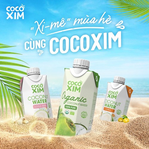 Thùng 12 hộp nước dừa Cocoxim xiêm sen 330ml