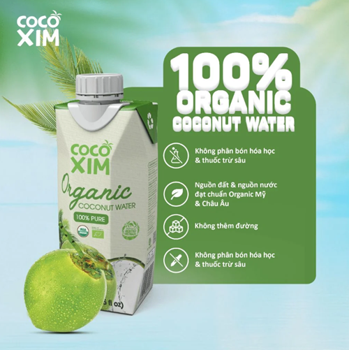 Thùng 12 hộp nước dừa Cocoxim Organic 330ml