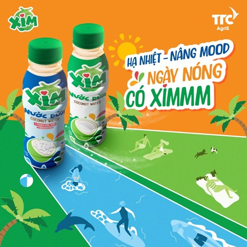 Thùng 24 chai nước dừa Xim 350ml