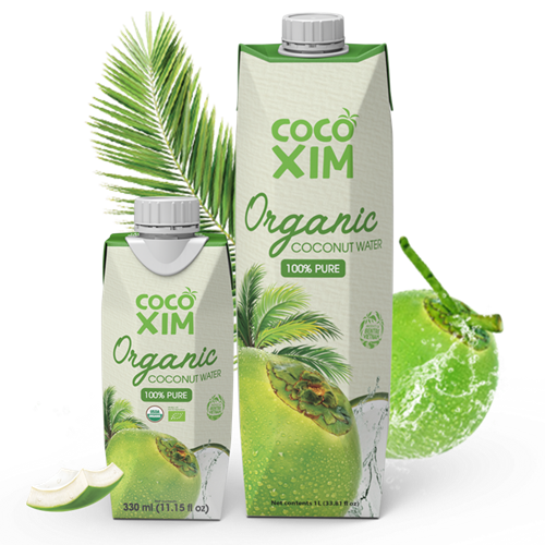 Thùng 12 hộp nước dừa Cocoxim Organic 1 Lít