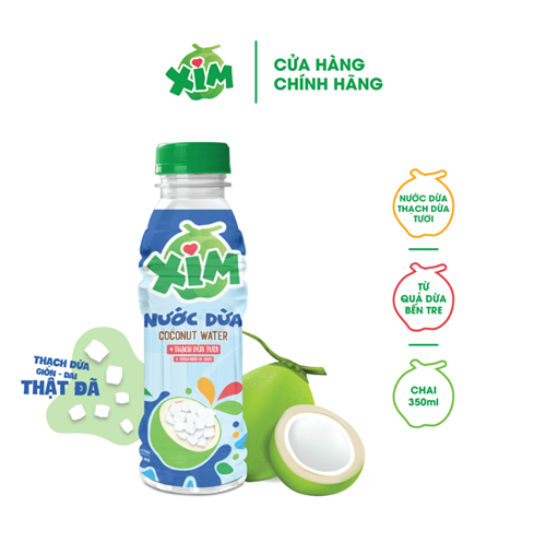 Thùng 24 chai nước dừa Xim thạch dừa tươi 350ml