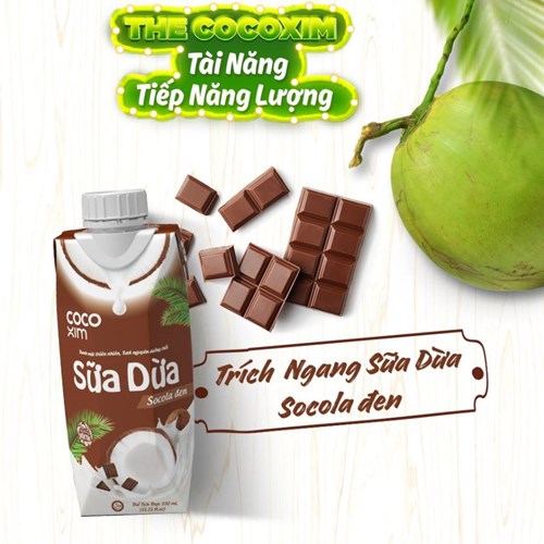 Thùng 12 hộp sữa dừa Cocoxim Chocolate 330ml