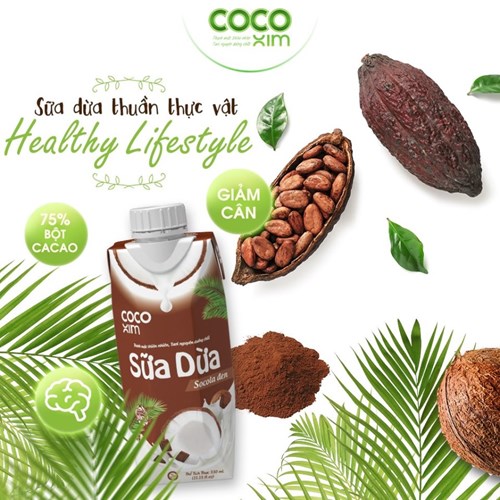 Thùng 12 hộp sữa dừa Cocoxim Chocolate 330ml