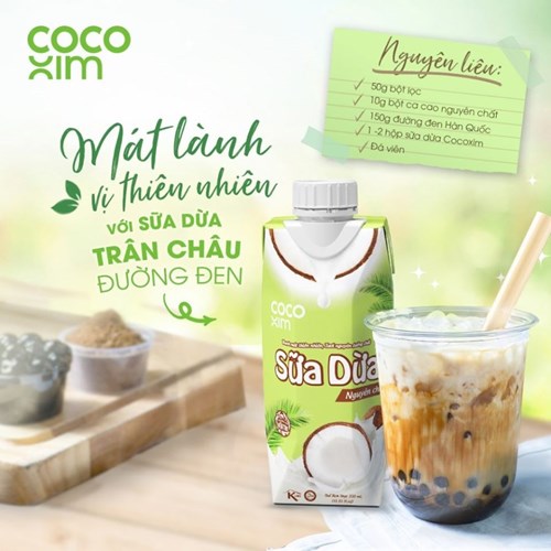 Thùng 12 hộp sữa dừa Cocoxim nguyên chất 330ml