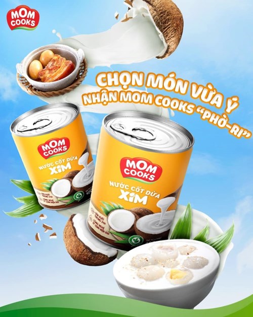 Khay 24 lon nước cốt dừa XIM - Mom Cooks 400ml/lon