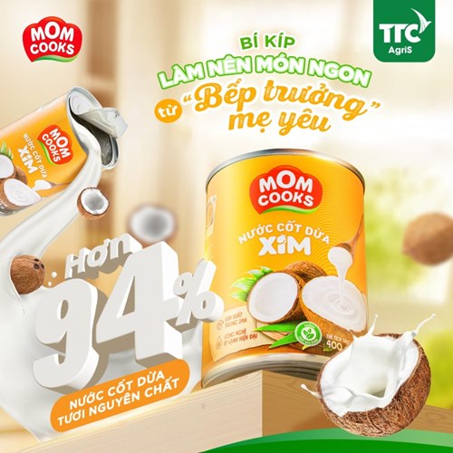 Khay 24 lon nước cốt dừa XIM - Mom Cooks 400ml/lon